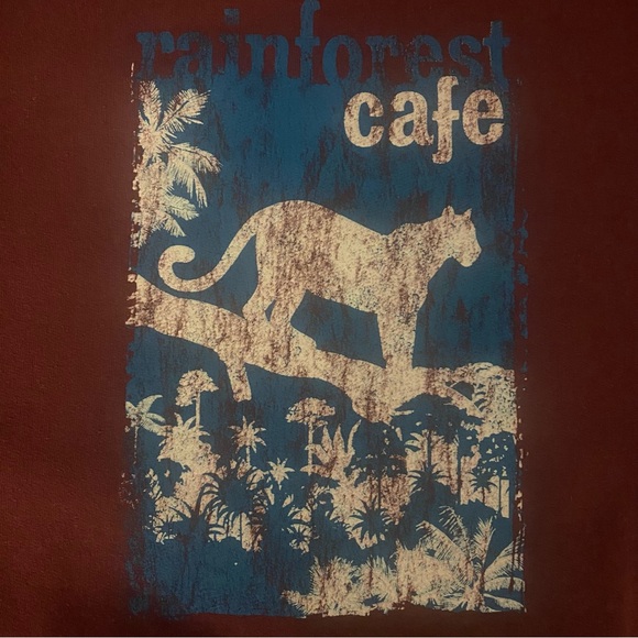 Rain Forest Cafe Men's Burgundy Hoodie GUC L - Picture 4 of 5